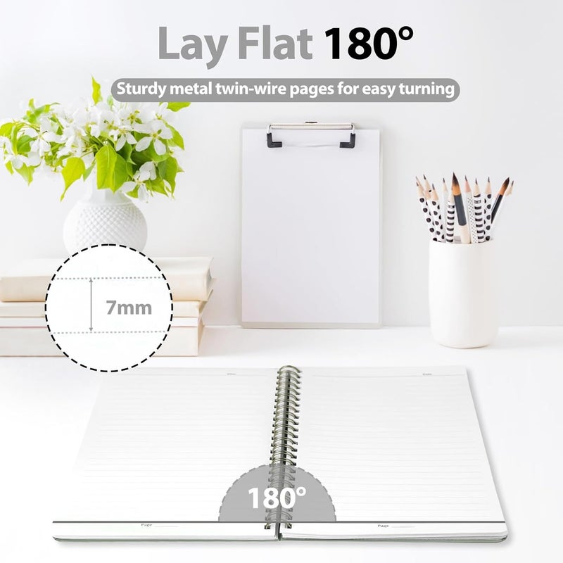 VALOME Journaling Notebooks, A5 Lined Spiral Notebook for Women & Men, 146 Pages College Ruled Hardcover Note Book for Work, Note Taking, Journaling, School, Writing (BLACK) - Image 4